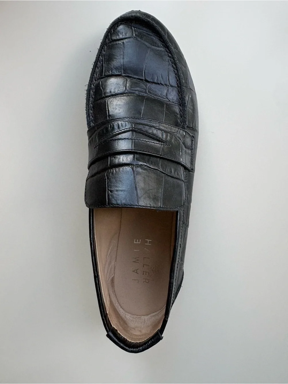 Jamie Haller Penny Loafer Black Croc